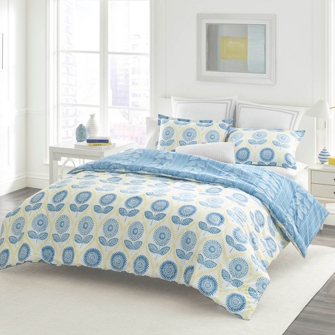 Laura Ashley Twin Sunflower Comforter Set Blue Target