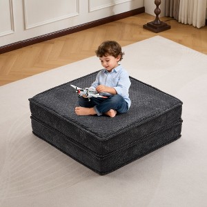 Whisen Modern Compression Loveseat, Convertible Floor Sofa Bed,DIY Boneless Modular Sectional Couch, No Assembly Required - 1 of 4