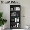 Infurnic Decorative Bookshelf, Tall Modern Wood Bookshelf with Four Shelves, for Living Room or Library Bookcase, Black, 11.6"*24.4"*55.9" - 3 of 4