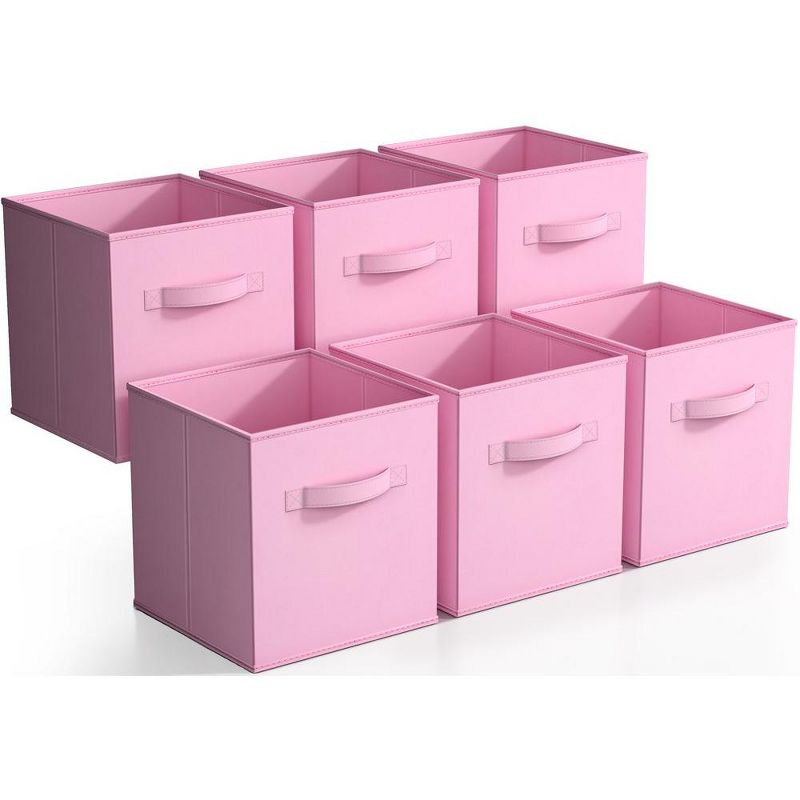 Sorbus 11 Inch 6 Pack Foldable Fabric Storage Cube Bins with Handles - for Organizing Pantry, Closet, Nursery, Playroom, and More, 1 of 8