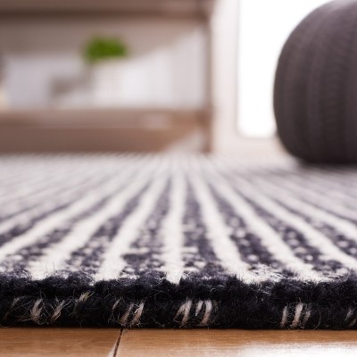 Handmade Black Abstract Wool 4' x 6' Tufted Area Rug