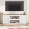 Farmhouse TV Stand for 70/75 in TVs, 65 in Long Entertainment Center w/ 2 Door &Open Storage Shelf, Rustic Fluted Television Consoles Stands - 3 of 4