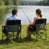 2 Pcs Oversized Folding Director Camping Chair,   Portable Outdoor Chair with Aluminum Side Table & Pocket, Support 400 LBS Frame, for Lawn, Black - 4 of 4