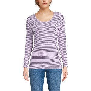 Lands' End Women's Long Sleeve Lightweight Jersey Scoop Neck T-Shirt - 1 of 3