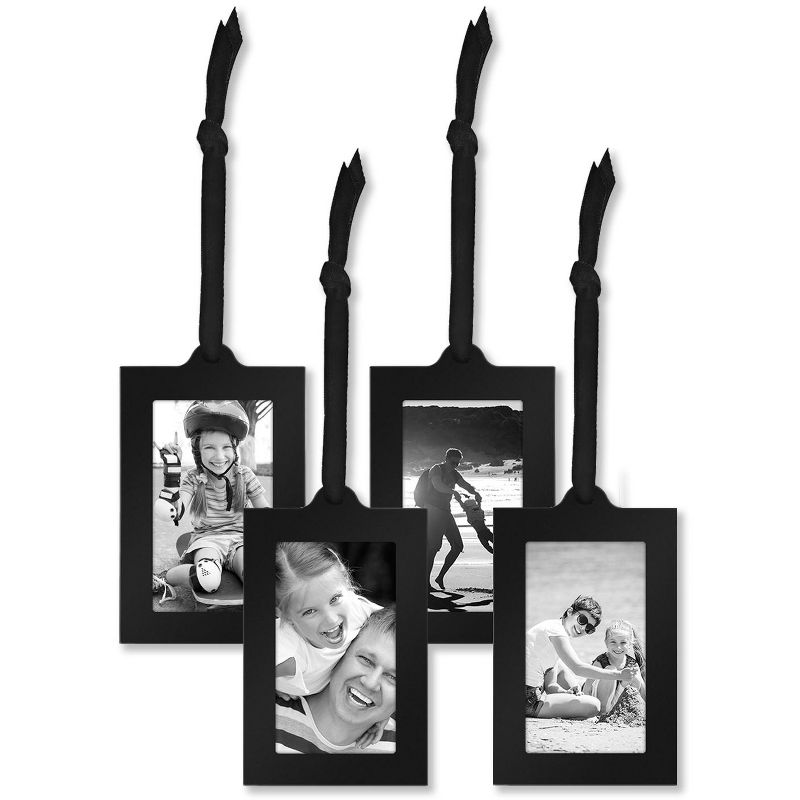 Americanflat 2x3 Hanging Mini Picture Frames with plexiglass - Adjustable Ribbon Tassels, 1 of 6