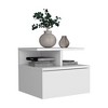 Floating Nightstand 12"H, Wall Mounted with Single Drawer and 2-Tier Shelf - 4 of 4