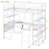Twin Size Loft Bed with 4 Layers of Shelves and L-shaped Desk, Stylish Metal Frame Bed with a set of Sockets, USB Ports and Wireless Charging, Black - 4 of 4