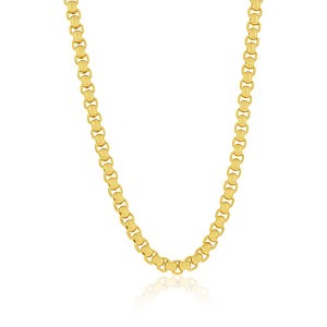 Metallo Stainless Steel, 5mm Round Box Chain Necklace - Gold Plated - Gold - 24 Inch - 1 of 4