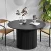 Lirago Solid Wood 46'' Round Dining Table for 4 People Nordic style 46*46 Black - 2 of 4