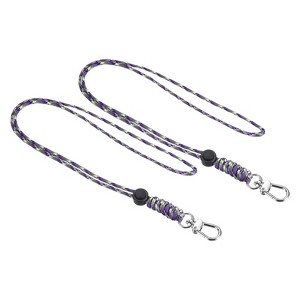 Unique Bargains Braided Wrist Polyester Keychain Wallets Badge Lanyard with Hooks 2 Pcs - 1 of 4