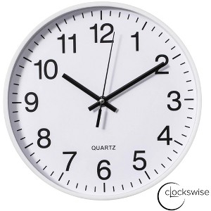 Clockswise Black Analog Clock – Silent, Non-Ticking for Wall, Office Desk, Table and Shelf, Battery-Operated Perfect for Home Office - 1 of 4