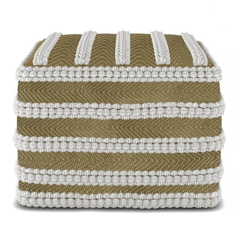 Jericho Square Woven PET Polyester Pouf Natural/White - WyndenHall, 5 of 7