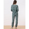 cheibear Women's Star Long Sleeve Printed Lounge Set Sweatshirt Jogger Pants 2 Pcs Pajama Sets - 3 of 4