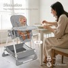 Kinder King Foldable High Chair for Babies & Toddlers, Adjustable Height, Recline, Storage Basket, Double Trays, Easy to Clean - 4 of 4