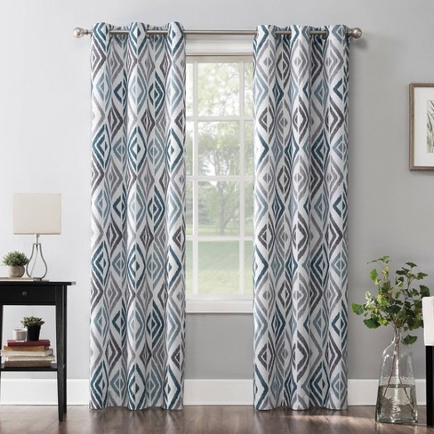 Abstract Geometric Embroidery Light Filtering Rod Pocket Curtain Panel -  No. 918 : Target