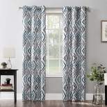Hana Ikat Geometric Semi-Sheer Grommet Curtain Panel Teal - No.918