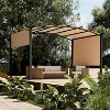 GustoWave 13' x 9' Outdoor Arched Pergola Gazebo with Sun Shade for Backyards - 4 of 4