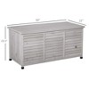 FURNIinspire Utility Storage Cabinet 75 Gallon Wooden Deck Box Storage Container With Aerating Gap Weather Fighting Finish, Grey, 52.60"*24.40"*5.5" - 2 of 4