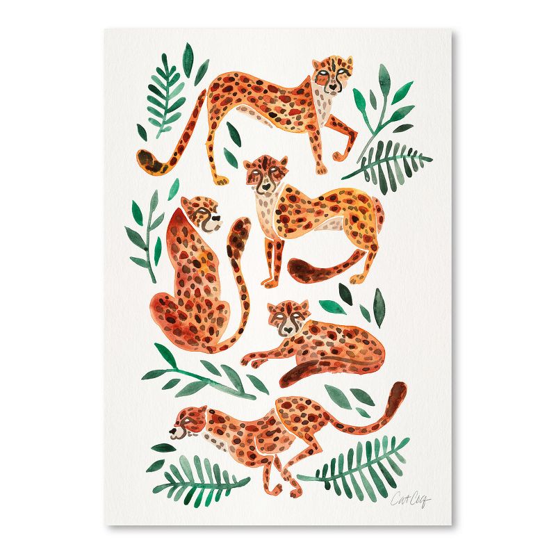 Americanflat Minimalist Animal Cheetah Collection Orange By Cat Coquillette Poster Art Print, 1 of 9