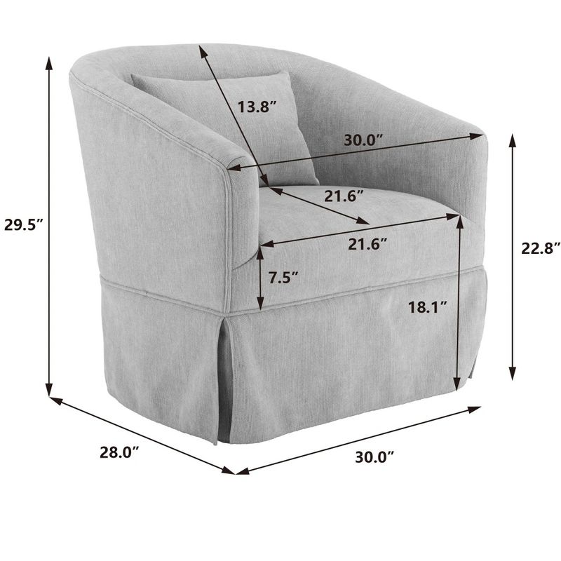 360° Swivel Linen Upholstered Armchair Re- ModernLuxe, 5 of 13