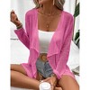 Lightweight Crochet Cardigan Sweater Rib Knit Open Front Sweater Coats - 4 of 4