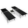 vidaXL Sun Loungers 2 pcs with Table Steel and Textilene Black - 2 of 4