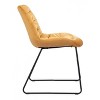 Dining Chair 31.1"H Yellow – Tufted Velvet Seat & Powder-Coated Steel, Modern Glam (Set of 2) By Zuo Modern - 4 of 4