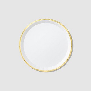 White and Gold Classic Large Plates (10 per pack) - 1 of 4