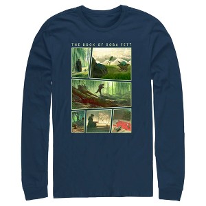 Men's Star Wars: The Book of Boba Fett Grogu Force Training With Luke Skywalker Long Sleeve Shirt - 1 of 4