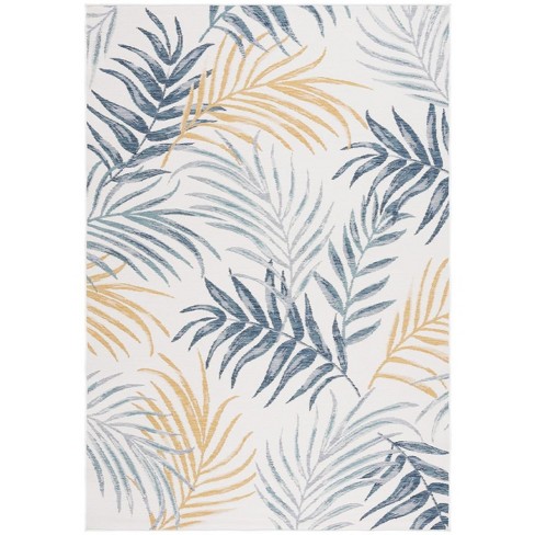 Sunrise Sun670 Flat Weave Indoor/outdoor Area Rug - Ivory/blue Gold - 5 ...