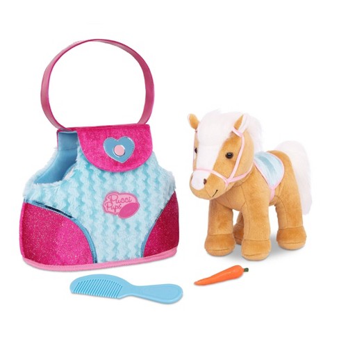 Pink Soft Toy Pony Horse Inside  In A Handbag Girlie Gift Set 