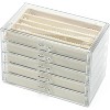 5-Drawer Necklace Organizer with Clear Lid, 25-Grid Dustproof Velvet Storage Tray for Pendants & Chains - 2 of 4