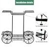 SEVOBAL 6 Tiers Garden Cart Stand Flower Pot Plant Holder Display Rack Parisian Style Black with 4 Decorative Wheels Multilayer Parisian Style Plant - 4 of 4
