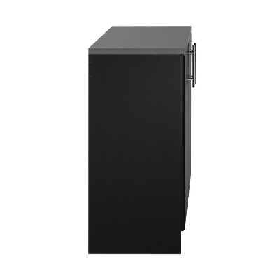 Elite Black Freestanding Office Storage Cabinet with Adjustable Shelving