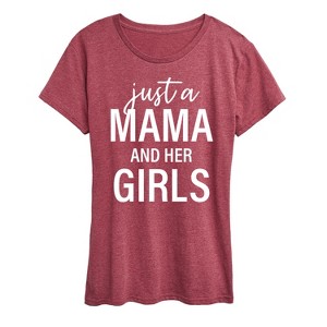 Women's - Instant Message - Just A Mama And Her Girls Short Sleeve Graphic T-Shirt - 1 of 4
