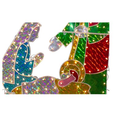 40" Holographic Lighted Christmas Nativity Set Outdoor Decoration