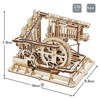 ROBOTIME 3D Wooden Jigsaw Puzzle Marble Run  Puzzle Toy Gifts, Beige, 10"*9.1"*7.3" - 4 of 4