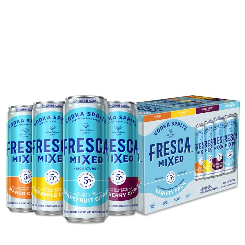 Fresca Mixed Vodka Spritz Variety Pack Gluten-Free Canned Cocktail - 8pk/12 fl oz Cans, 1 of 16