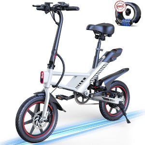 MASTGOAL 14" 450W Folding Electric Bike for Adults Teens, 18.6MPH 36V/10AH, Commuter Cruiser City Ebike - 1 of 4