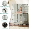 QuestaPack 41'' 2-Tier Cat Cage Cat Crate with Door Locks and Bottom - 3 of 4