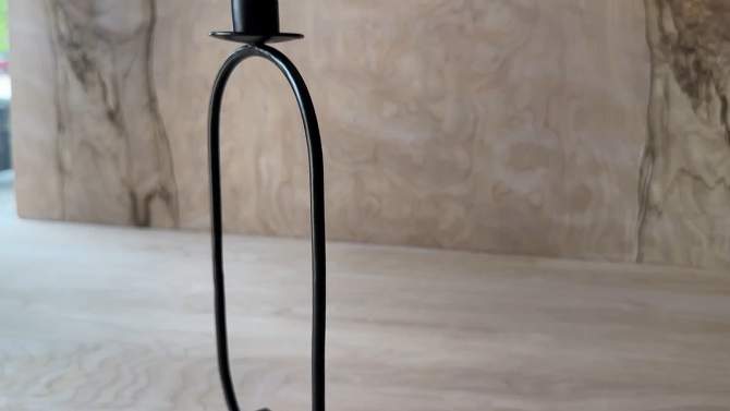 Tall Oval Taper Candle Holder Black Metal by Foreside Home & Garden, 2 of 9, play video