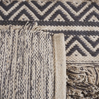 Handwoven Artisan Gray & Ivory Cotton 6' Square Rug