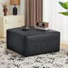 OUTSUPPLY PU Leather Storage Ottoman, Modern Square Footrest, Versatile Coffee Table, Extra Seating for Living Room - 4 of 4