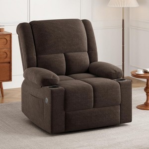 FURNIinspire Sofas Power Lift Recliner Sofas with Massage and Heat for Elderly People for Living Room, Brown,39.8"*29"*41" - 1 of 4