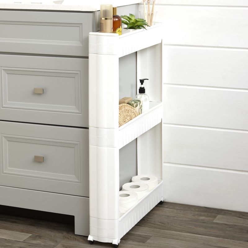 The Lakeside Collection Rolling Slim 3-Tier Kitchen Cart for Tight Indoor Spaces, 2 of 8