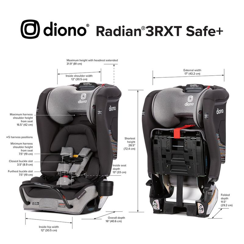 Diono Radian 3RXT SafePlus All-in-One Convertible Car Seat, 5 of 14