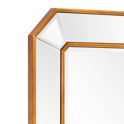 Elegante Full-Length Gold Trimmed Wood Rectangular Mirror