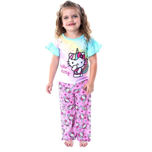 Girls' Hello Kitty 3pc Pajama Set - Blue : Target