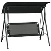 Resenkos 3-Person Swing Set, Outdoor Patio Swing With Tilt Canopy, Steel Frame Bench Seat, Wine Red - 2 of 4