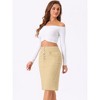 INSPIRE CHIC Women's High Waist Split Hem Casual Denim Pencil Skirt - 2 of 4